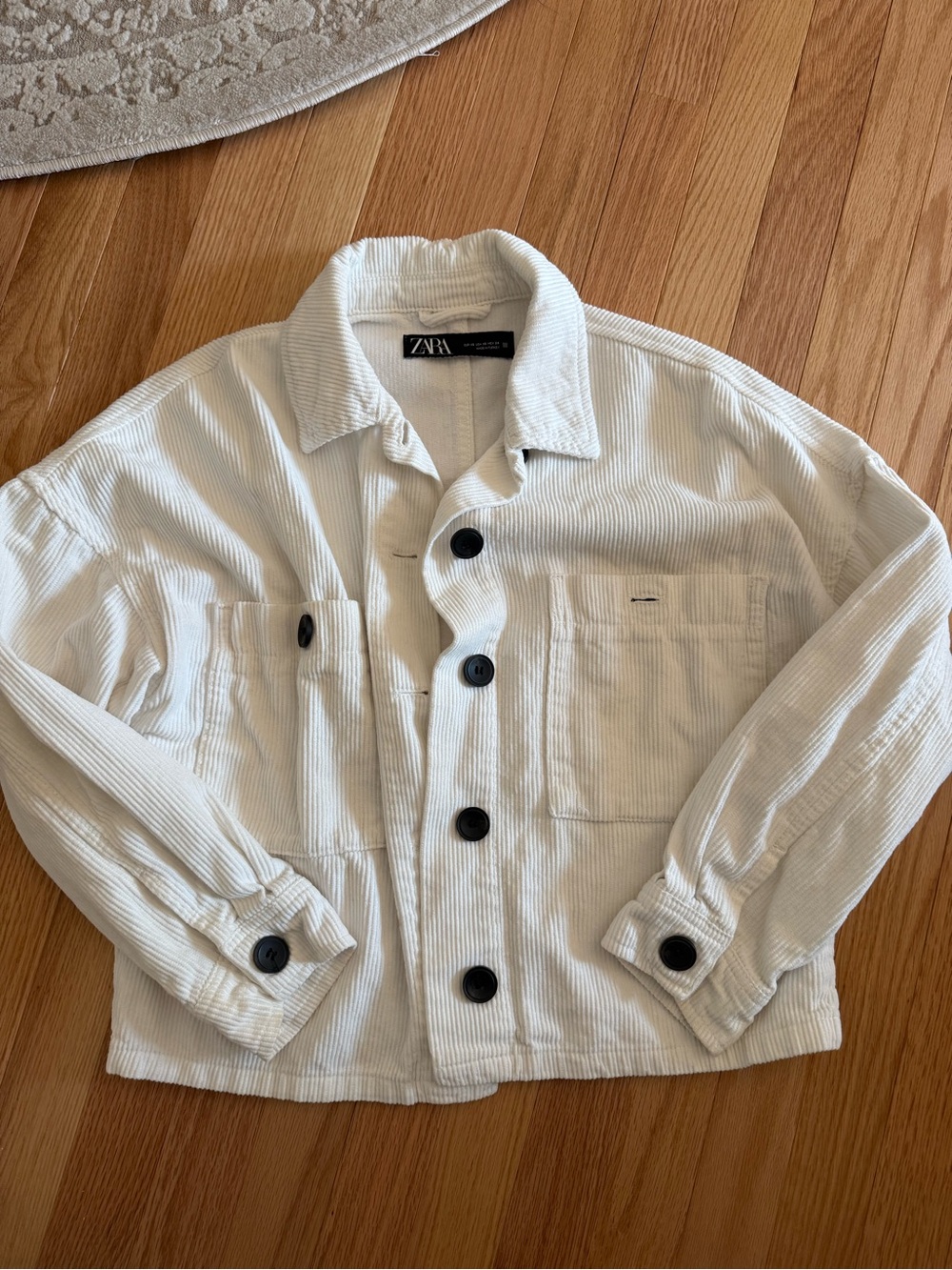 ZARA Cream Ribbed Corduroy Jacket XS